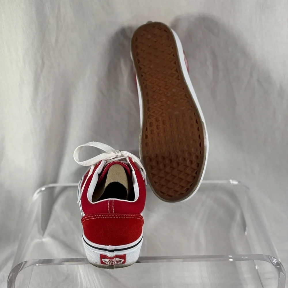 Vans Red and White Women's Sneakers - Picture 3 of 4